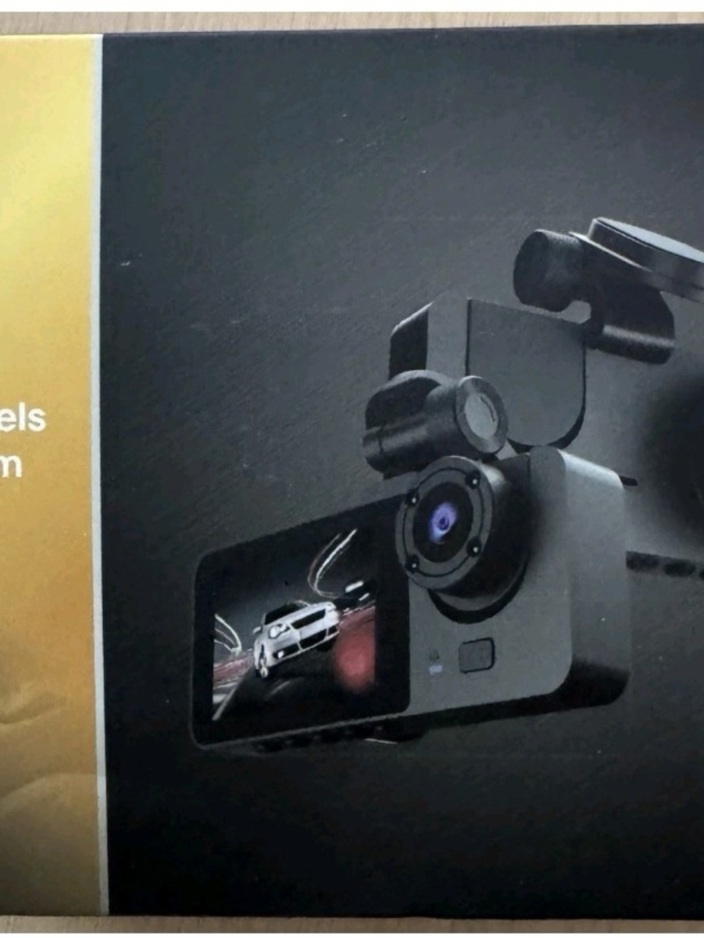 Black On-Dash Car Camera with LCD Screen - High-Definition Road Recorder